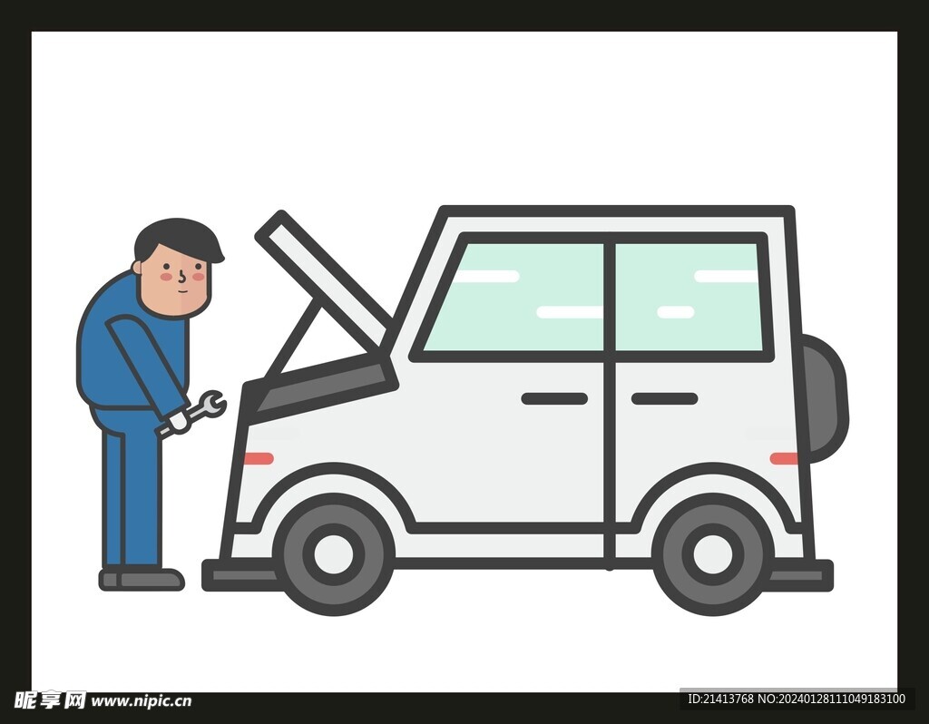 手绘动画汽车