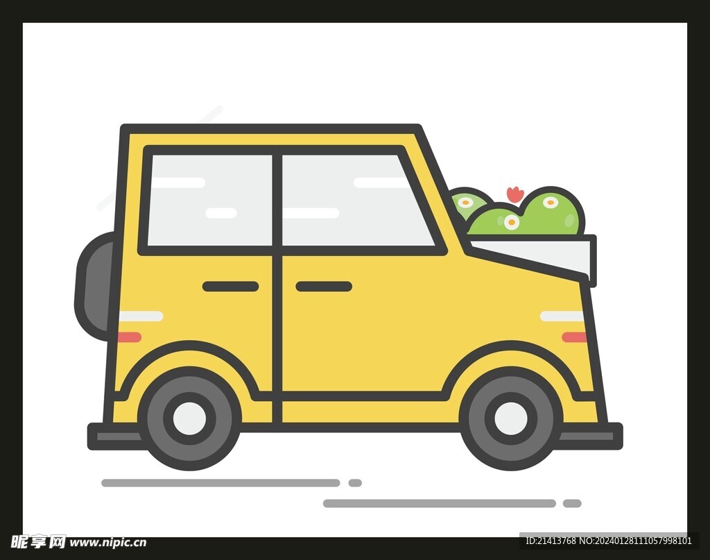 手绘动画汽车