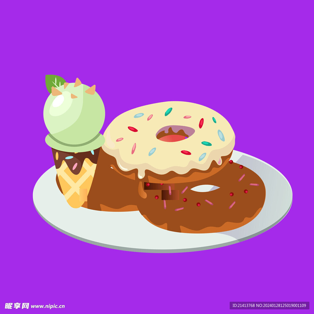 手绘蛋糕甜点