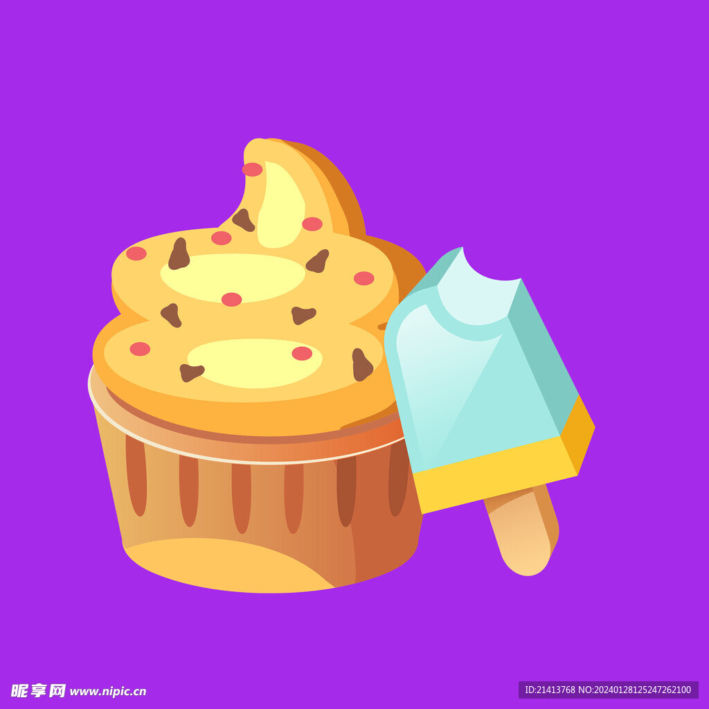 手绘蛋糕甜点