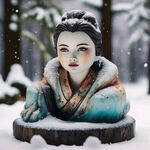 雪雕塑像西施