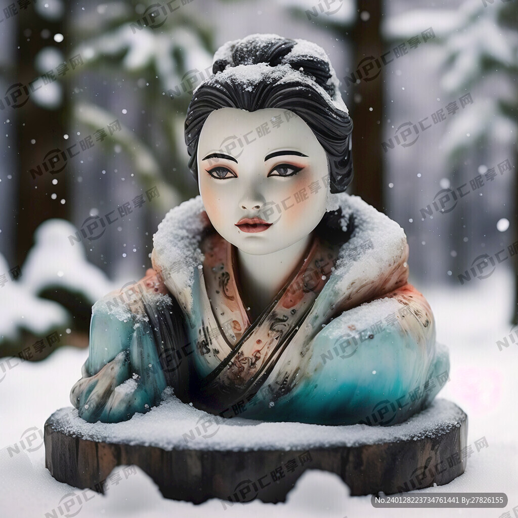 雪雕塑像西施