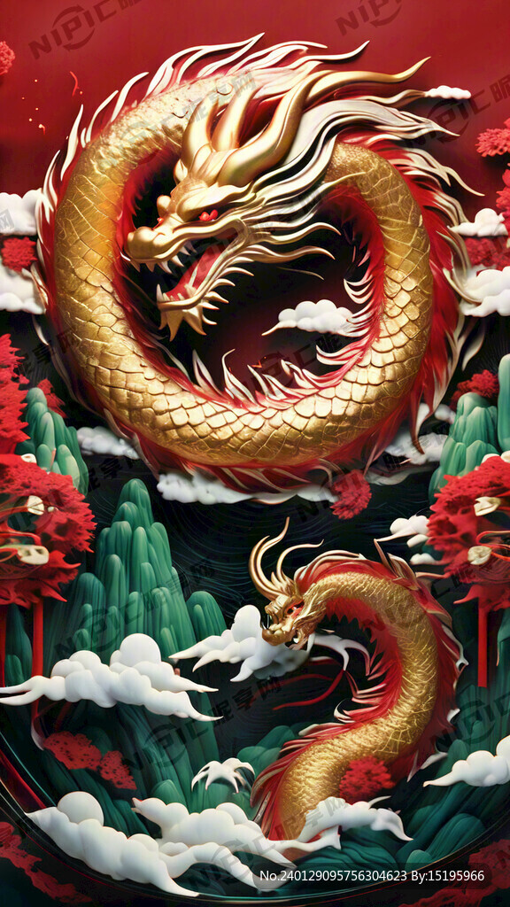 龙年红色金色