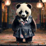 熊猫可爱穿女装