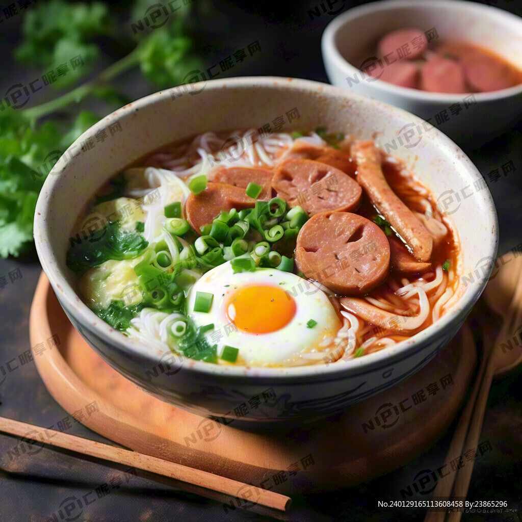 煎蛋火腿肠汤粉