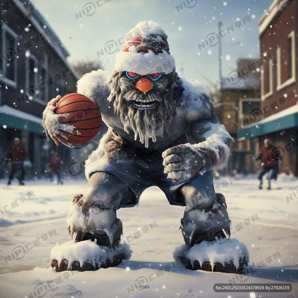 打篮球的雪人