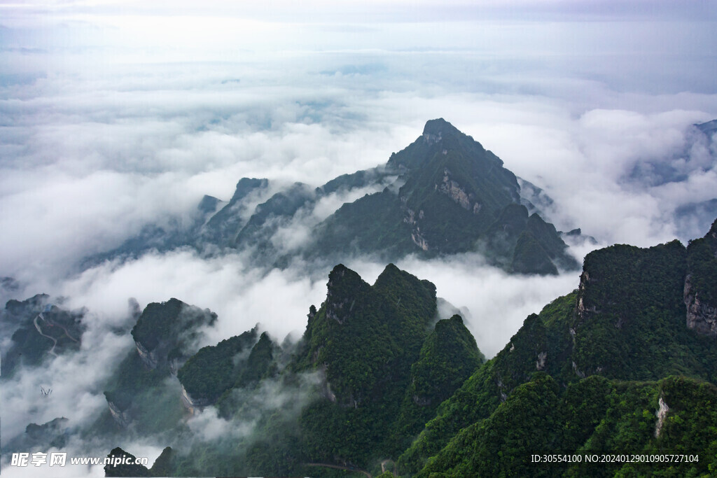 美丽湖泊山峰森林风景图片