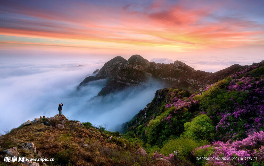 美丽湖泊山峰森林风景图片