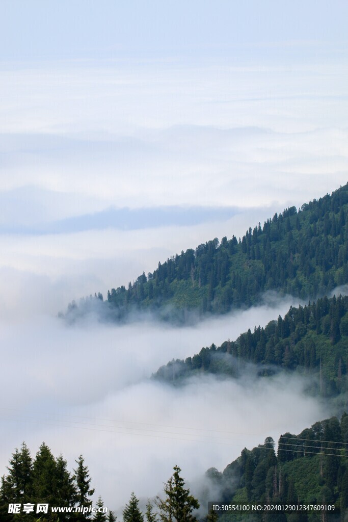 美丽湖泊山峰森林风景图片