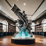 学校图书馆腾飞主题雕塑   不锈钢材质