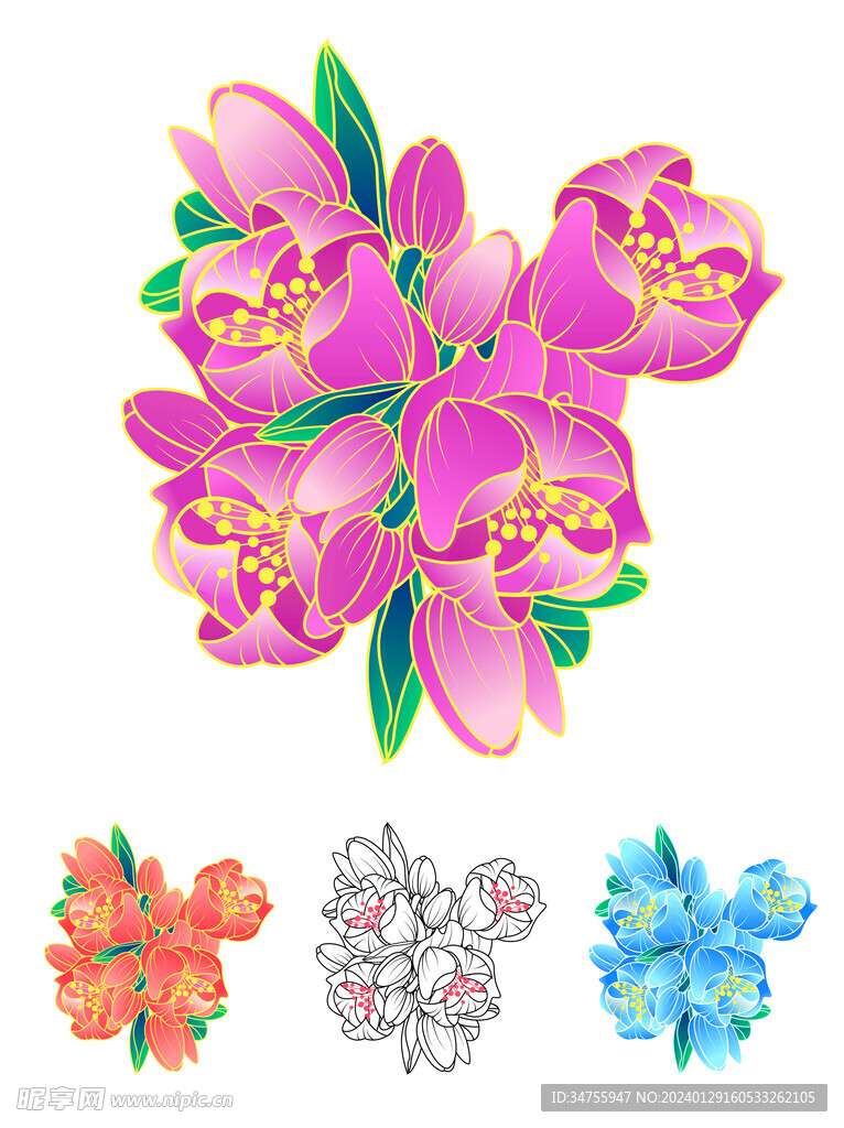 郁金香AI插画