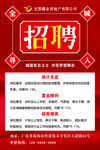 简约红色招聘海报