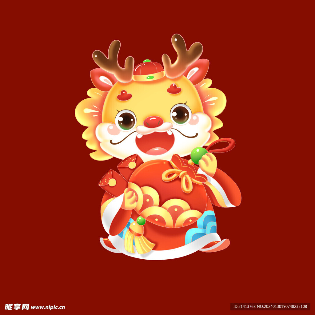 手绘卡通小龙