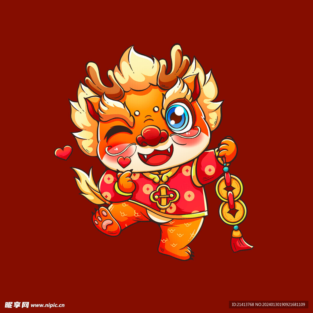 手绘卡通小龙 