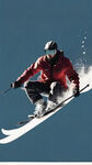 滑雪人物线条剪影