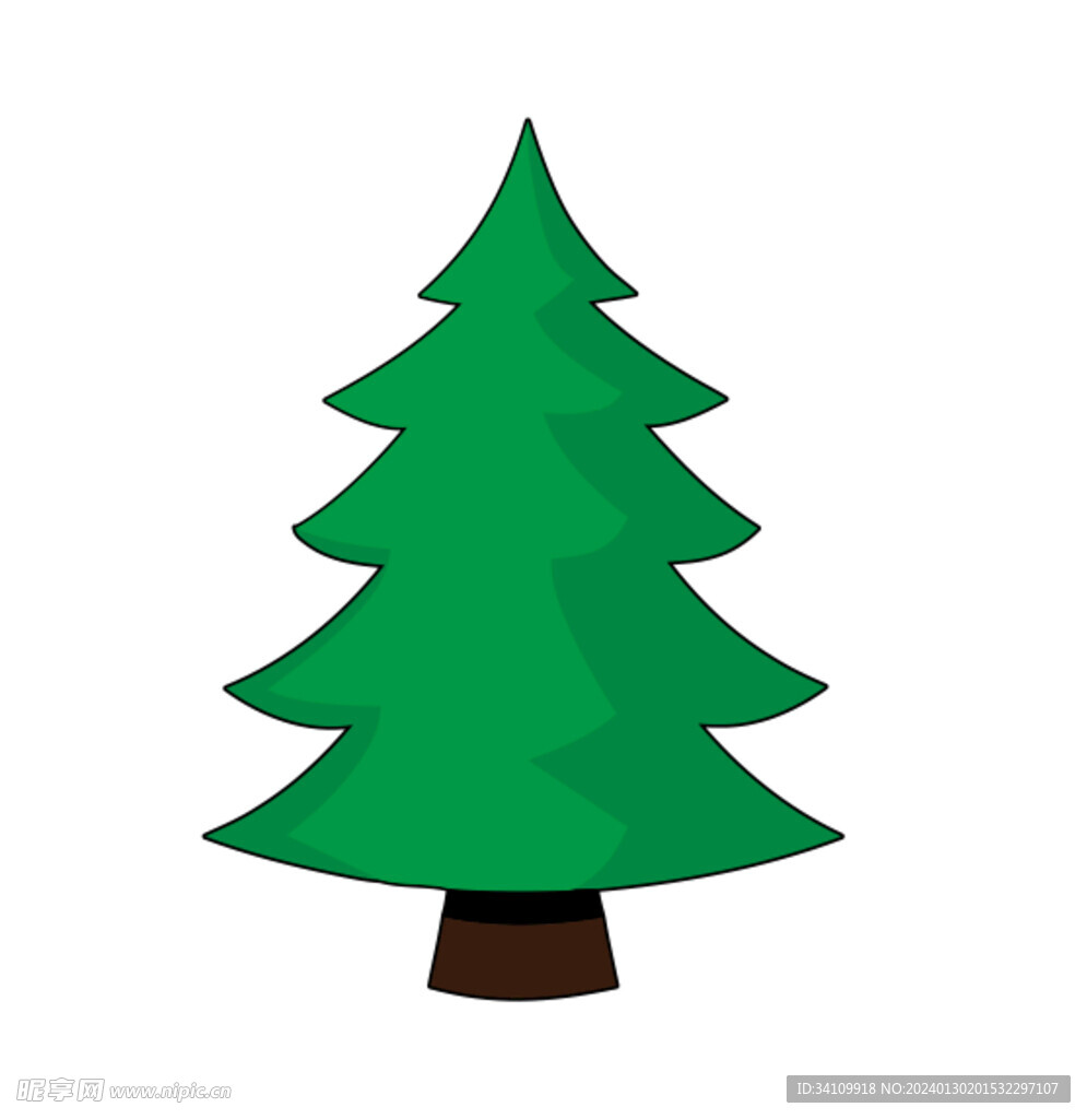 卡通圣诞树 小树  松树