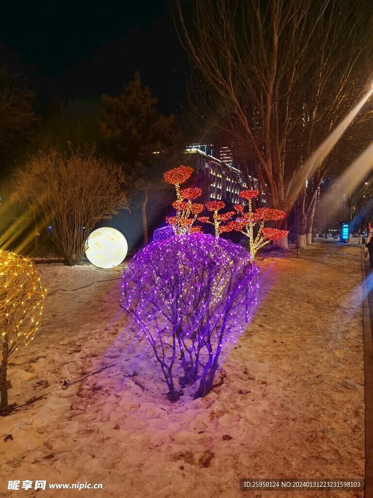 夜色雪景