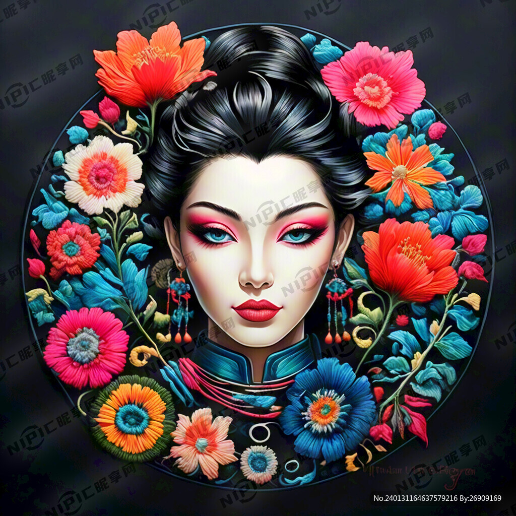 羌族刺绣 格式 矢量图 彩色