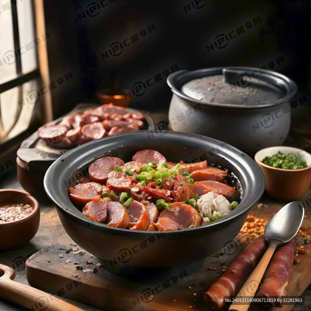 腊肉 腊肠 煲仔饭 大火 火爆