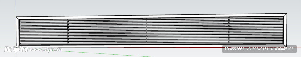 长方形百叶出风口SU模型