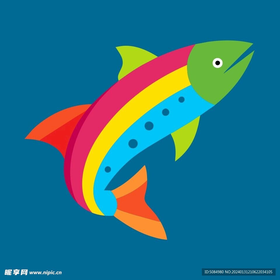 3D视图的彩虹鳟鱼
