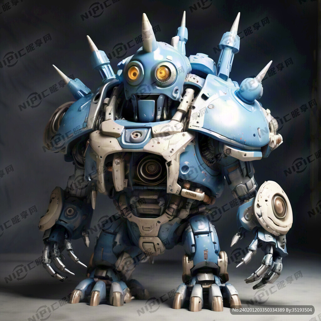蓝色的巨大机器人 光线追踪