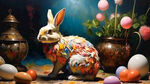 兔子  彩蛋  色彩鲜亮