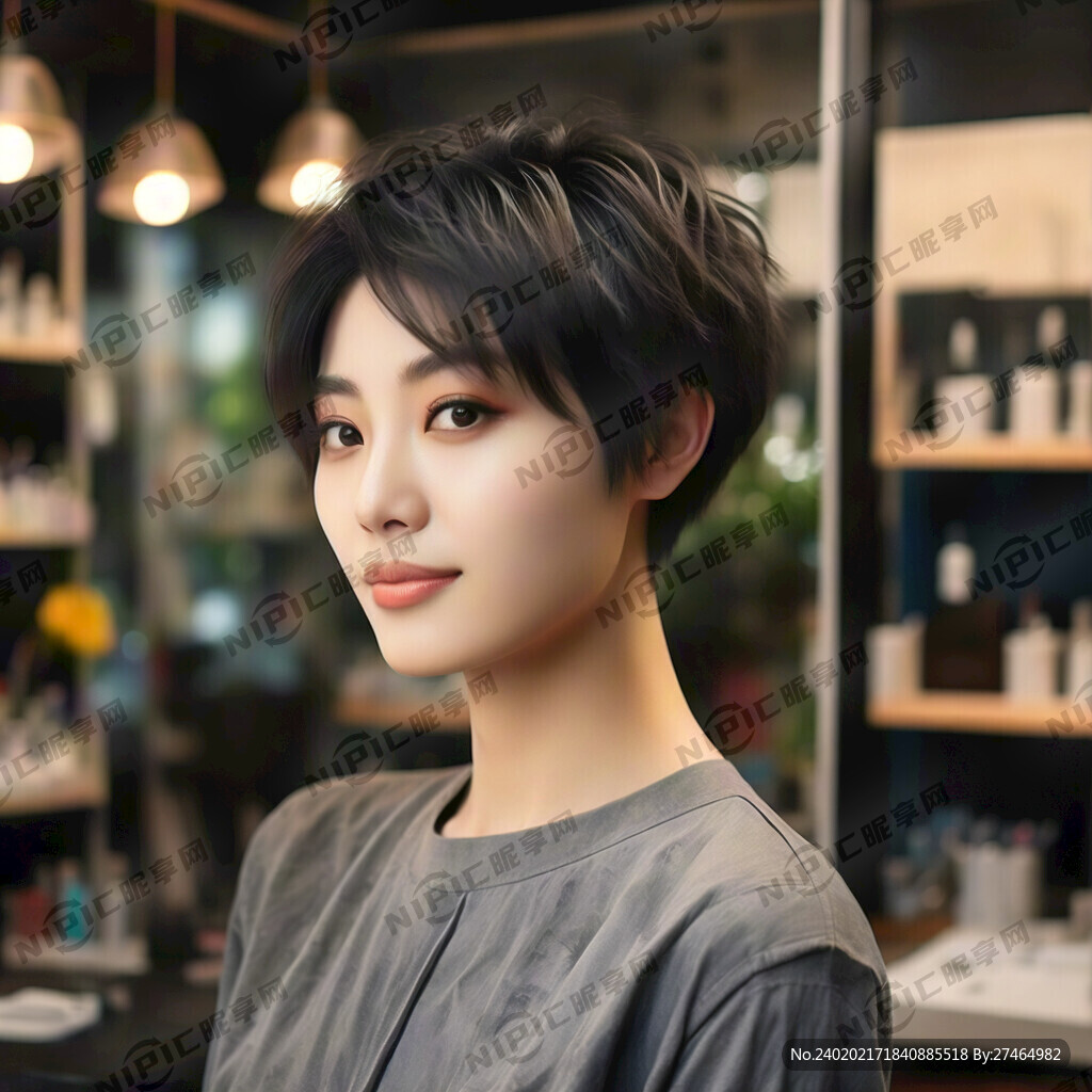 一个女人的背影 短发 美容院