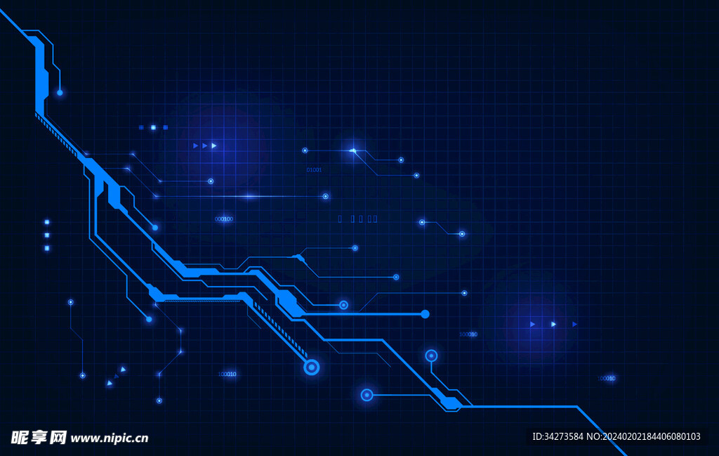 ai矢量蓝色科技电子背景