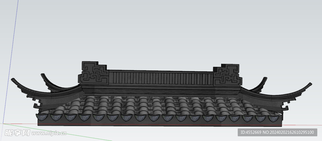 屋檐飞檐古建中式草图大师模型