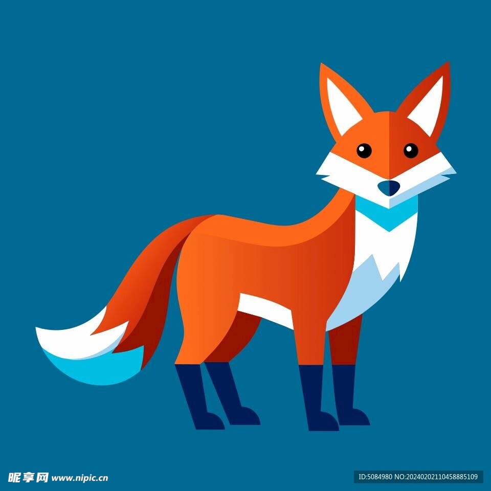 3D效果视角的狐狸