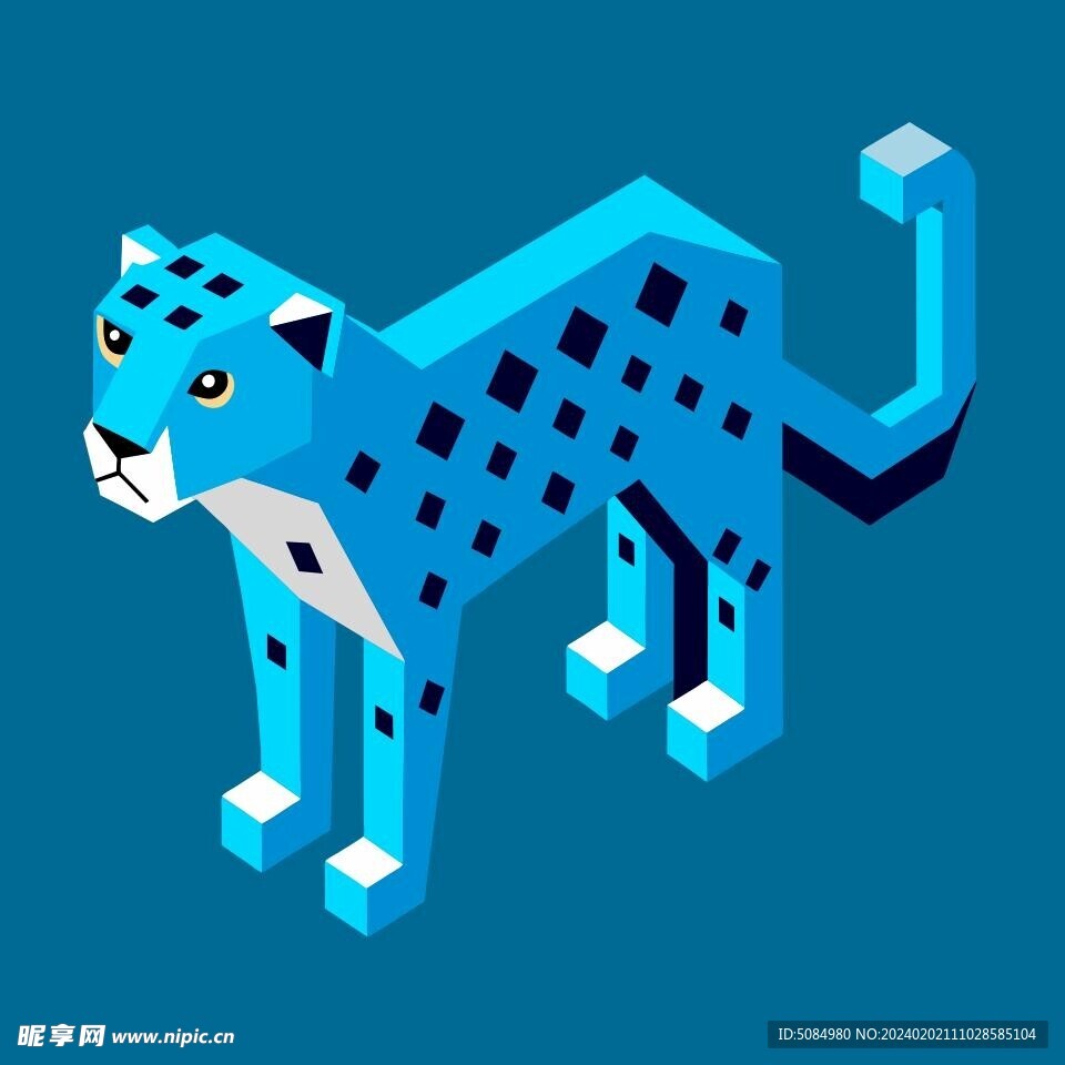 3D效果视角的豹子模型