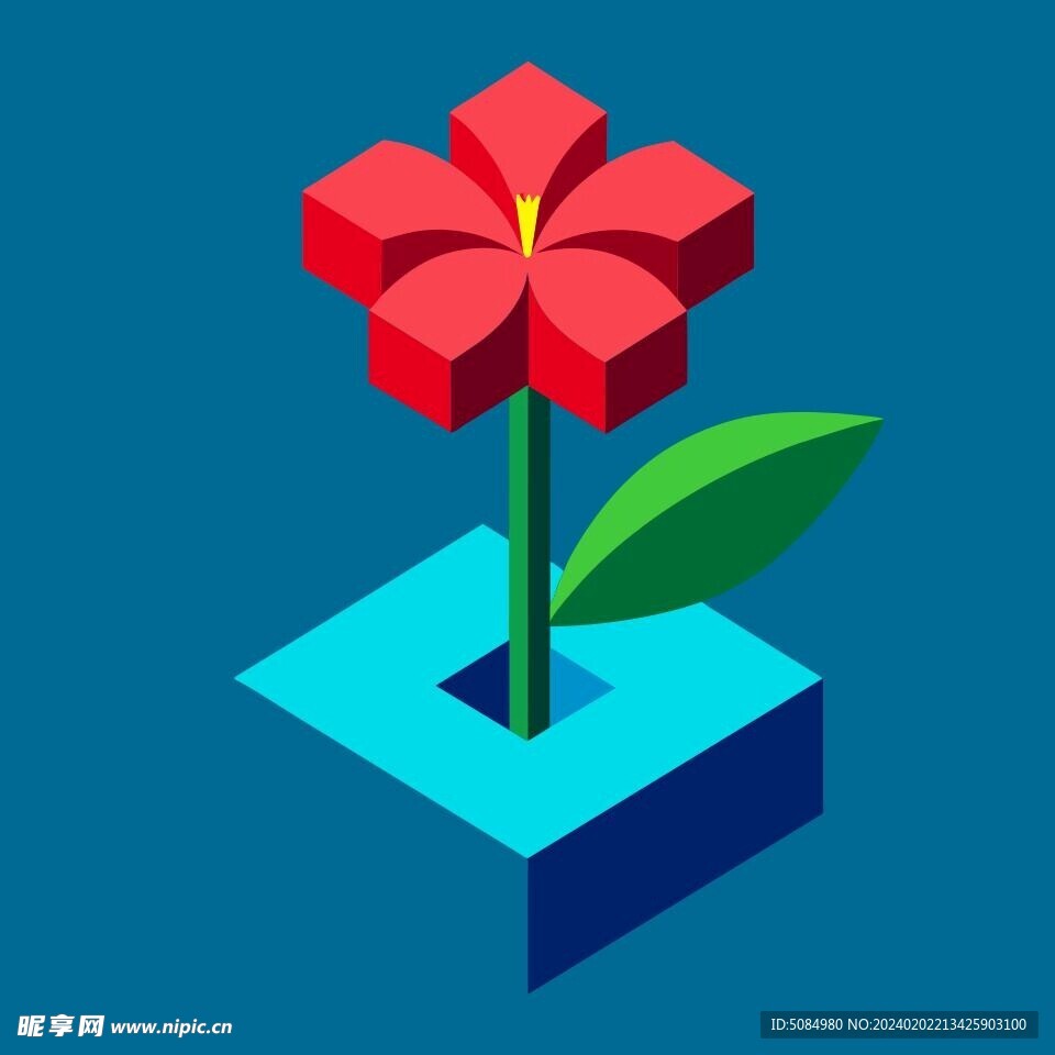 3D芙蓉花