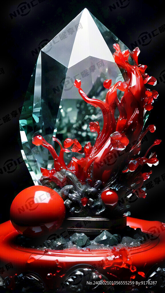 凯融光学 立体 水晶 红色