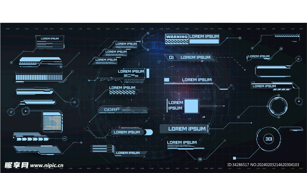 AI矢量科技元素边框图片