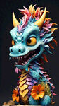 卡通中国龙 吉祥中国龙，购物，皮克斯动画风格，3D模型，彩色辛烷值渲染，完美光影，电影质感，高清