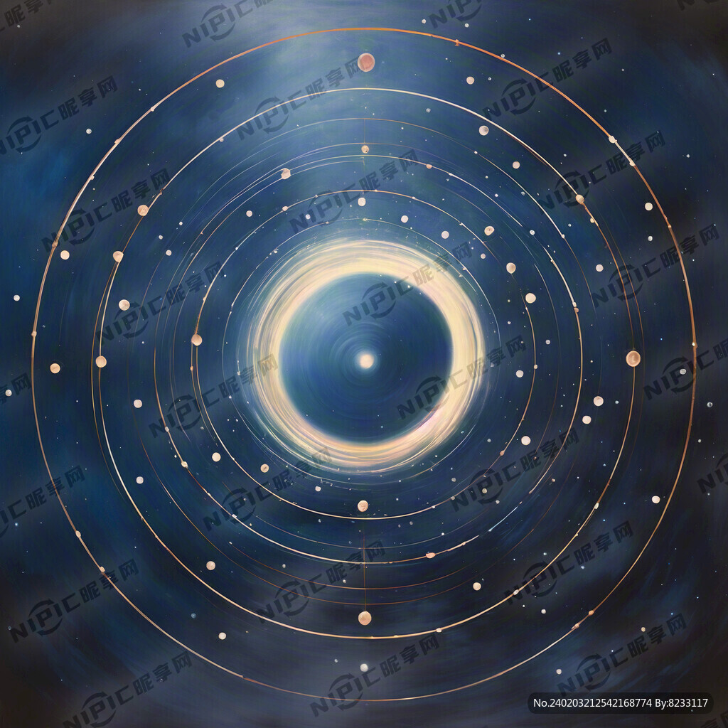 蓝色星空中一个圆 