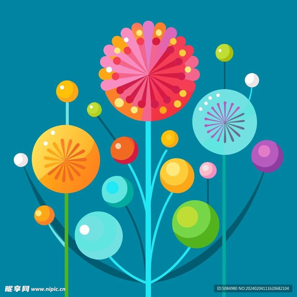 简洁的彩色节日素材石蒜