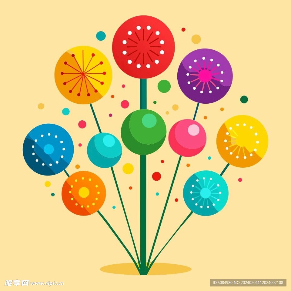 简洁的彩色节日素材彩色小球