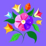 简洁的彩色节日素材牵牛花