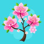 简洁的彩色节日素材樱花