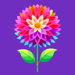 简洁的彩色节日素材简易版菊花
