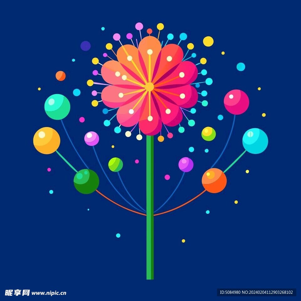 简洁的彩色节日素材石蒜