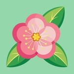 简洁的彩色节日素材桃花