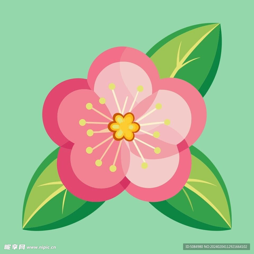 简洁的彩色节日素材桃花