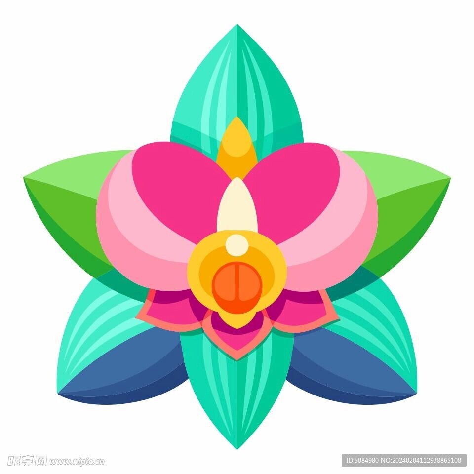 简洁的彩色节日素材兰花