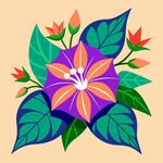 简洁的彩色节日素材牵牛花