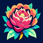 简洁的彩色节日素材牡丹
