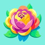 简洁的彩色节日素材牡丹