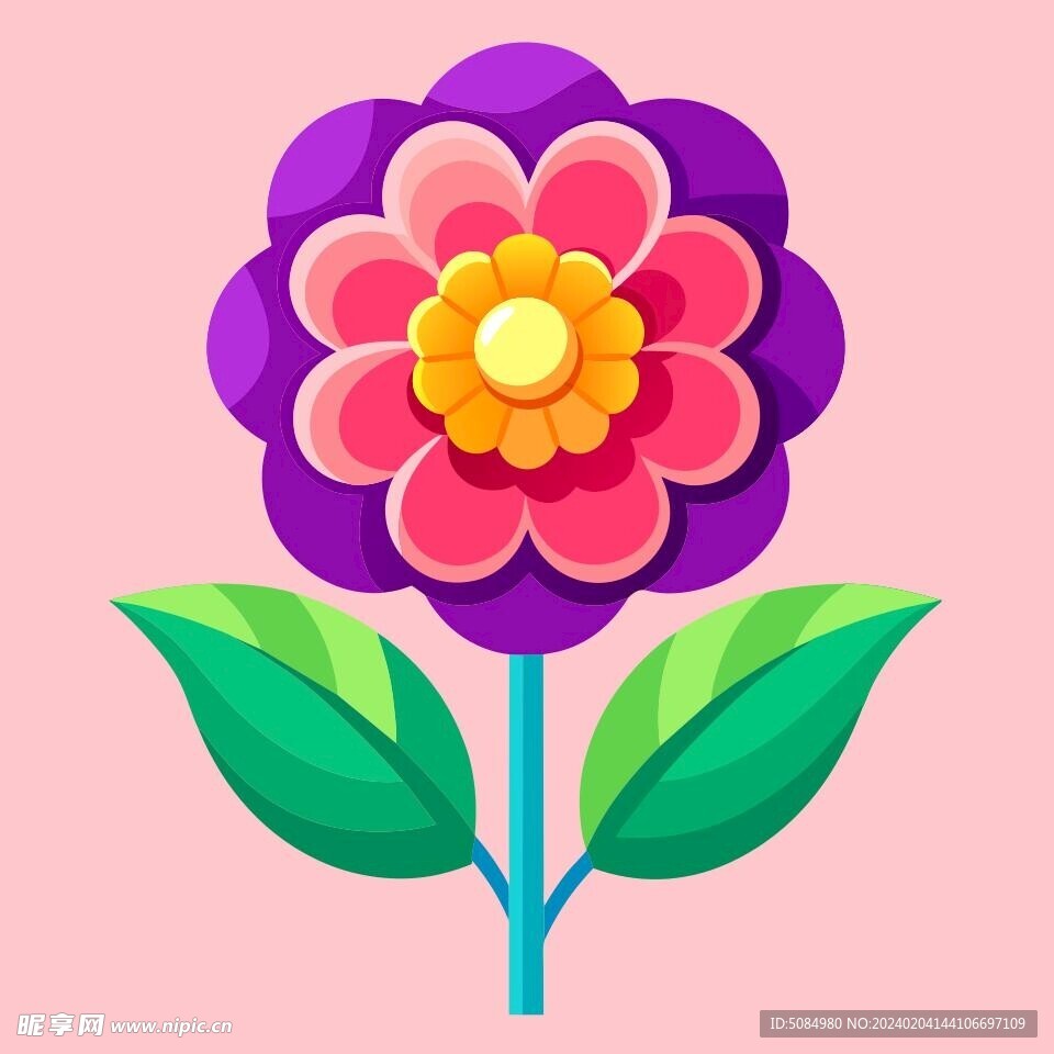 简洁的彩色节日素材报春花